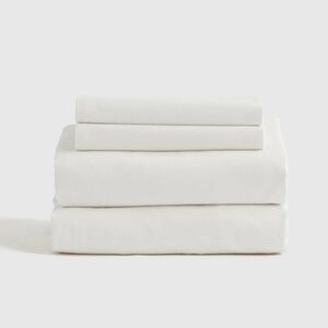 NWT! Quince Organic Brushed Cotton White Sheets & 2 Pillowcases! King (564)